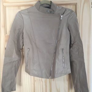 Joseph Womens Asymmetrical Leather Coat Jacket